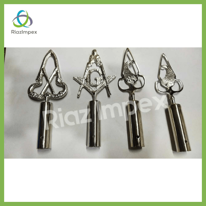 RIAZ IMPEX MASONIC REGALIA Masonic BLUE LODGE RODS & TOPS, MM , Silver Color Freemason Masonic Pole Topper