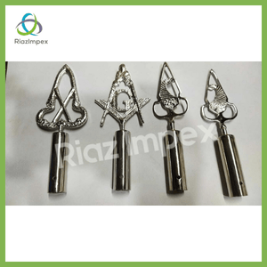 RIAZ IMPEX MASONIC REGALIA Masonic BLUE LODGE RODS & TOPS, MM , Silver Color Freemason Masonic Pole Topper