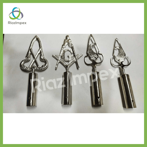 RIAZ IMPEX MASONIC REGALIA Masonic BLUE LODGE RODS & TOPS, MM , Silver Color Freemason Masonic Pole Topper