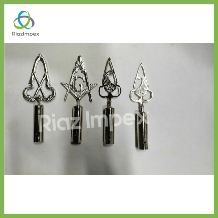 RIAZ IMPEX MASONIC REGALIA Masonic BLUE LODGE RODS & TOPS, MM , Silver Color Freemason Masonic Pole Topper