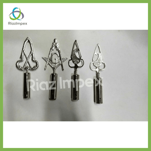 RIAZ IMPEX MASONIC REGALIA Masonic BLUE LODGE RODS & TOPS, MM , Silver Color Freemason Masonic Pole Topper