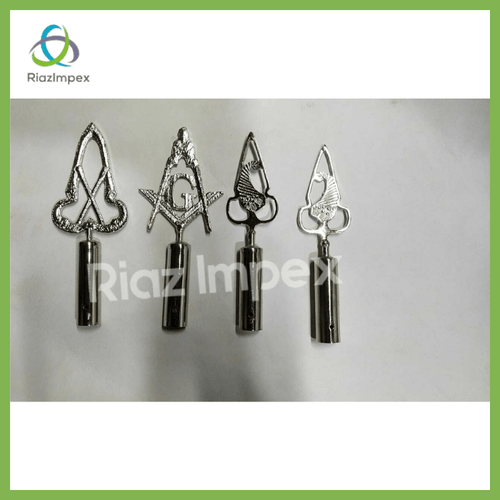 RIAZ IMPEX MASONIC REGALIA Masonic BLUE LODGE RODS & TOPS, MM , Silver Color Freemason Masonic Pole Topper