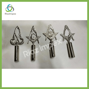 RIAZ IMPEX MASONIC REGALIA Masonic BLUE LODGE RODS & TOPS, MM , Silver Color Freemason Pole Topper