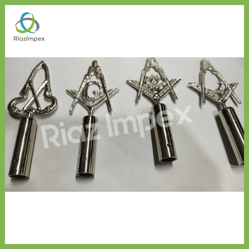 RIAZ IMPEX MASONIC REGALIA Masonic BLUE LODGE RODS & TOPS, MM , Silver Color Freemason Pole Topper