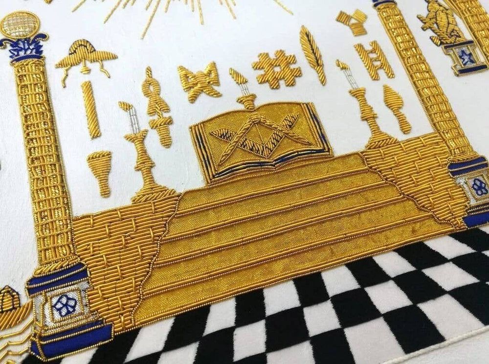 RIAZ IMPEX MASONIC REGALIA Masonic Bro. George Washington Masonic Apron Hand Embroidered Masterpiece