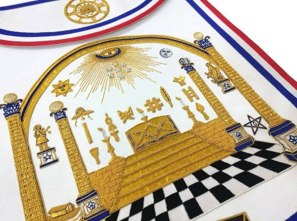 RIAZ IMPEX MASONIC REGALIA Masonic Bro. George Washington Masonic Apron Hand Embroidered Masterpiece