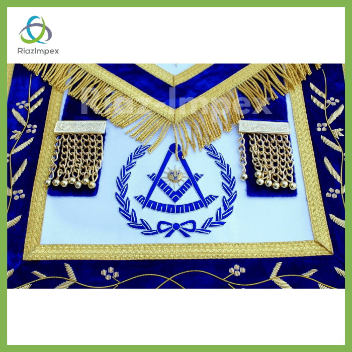 RIAZ IMPEX MASONIC REGALIA MASONIC COLLAR GRAND PAST MASTER APRON HAND EMBROIDERED Best Quality