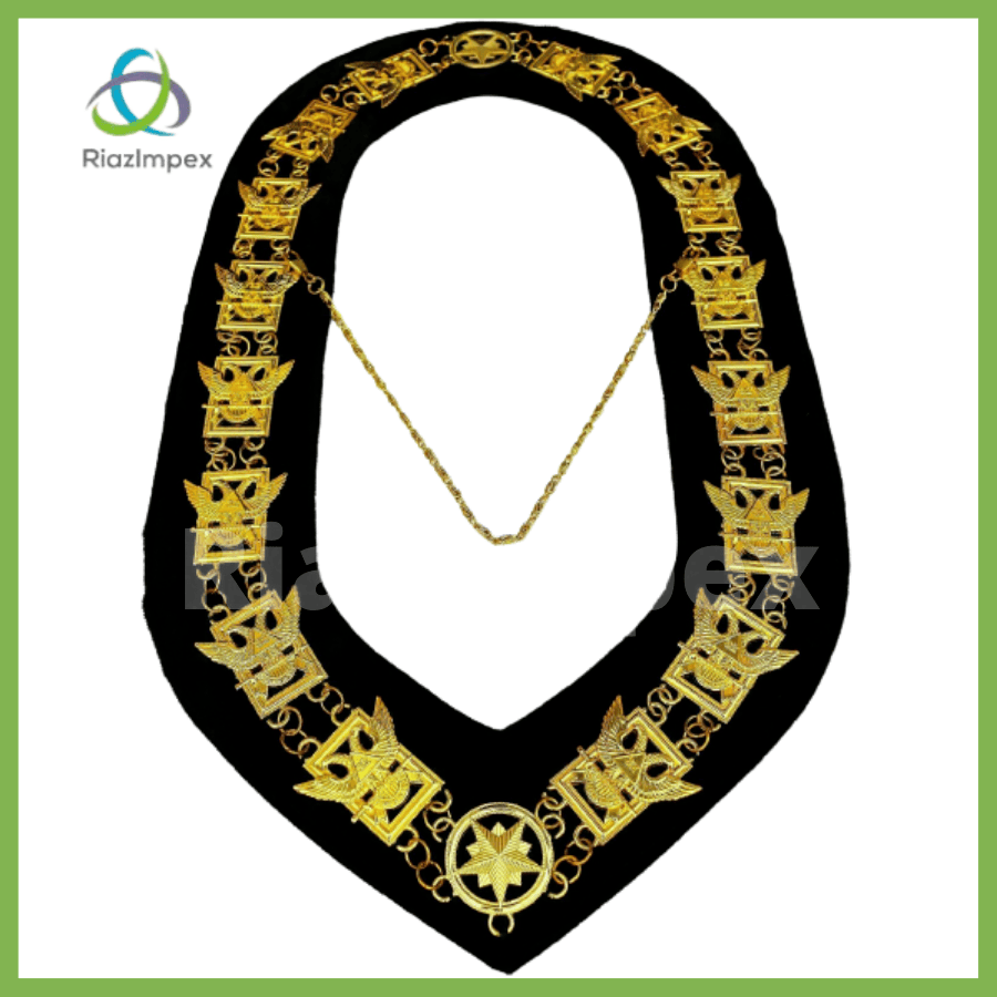 RIAZ IMPEX MASONIC REGALIA Masonic COLLAR Regalia 32 Degree WINGS UP SCOTTISH RITE
