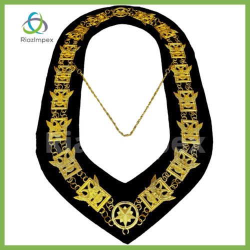 RIAZ IMPEX MASONIC REGALIA Masonic COLLAR Regalia 32 Degree WINGS UP SCOTTISH RITE