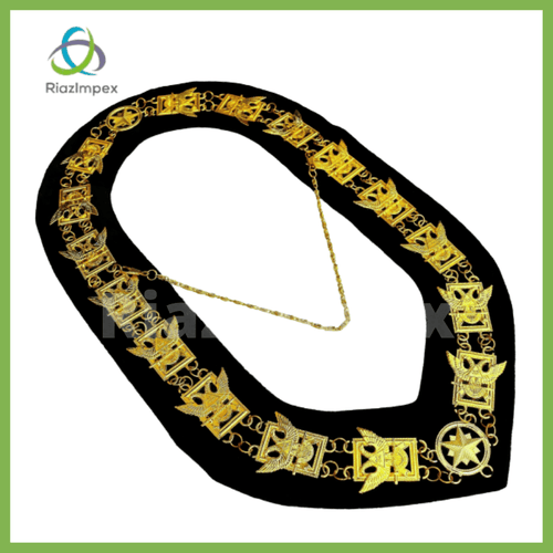 RIAZ IMPEX MASONIC REGALIA Masonic COLLAR Regalia 32 Degree WINGS UP SCOTTISH RITE