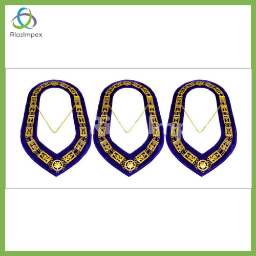 RIAZ IMPEX MASONIC REGALIA Masonic Council of Royal & Select Masters Chain Collar PURPLE Backing Lot of 3