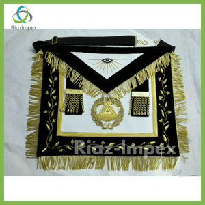 RIAZ IMPEX MASONIC REGALIA MASONIC DEPUTY GRAND MASTER APRON, CHAIN COLLAR & CUFF'S PURPLE VELVET