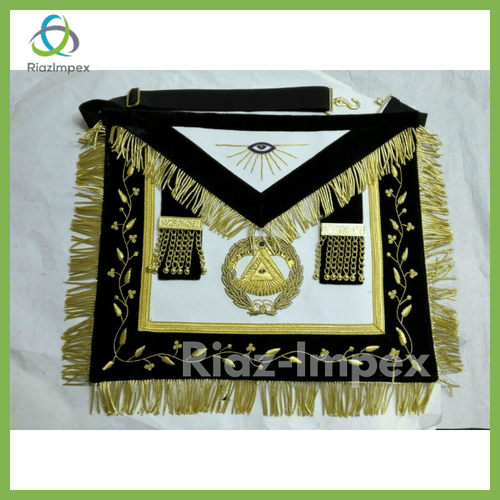 RIAZ IMPEX MASONIC REGALIA MASONIC DEPUTY GRAND MASTER APRON, CHAIN COLLAR & CUFF'S PURPLE VELVET
