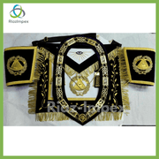 MASONIC DEPUTY GRAND MASTER APRON, CHAIN COLLAR & CUFF'S PURPLE VELVET