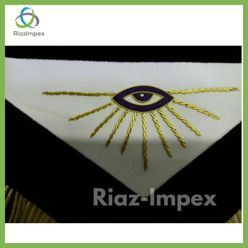 RIAZ IMPEX MASONIC REGALIA MASONIC DEPUTY GRAND MASTER APRON, CHAIN COLLAR & CUFF'S PURPLE VELVET