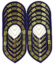 Masonic Grand Lodge Chain Collar Purple Velvet Backing – Lot of 10