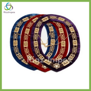 MASONIC GRAND LODGE Chain Collars Set Of 3 Purple - Blue - Red