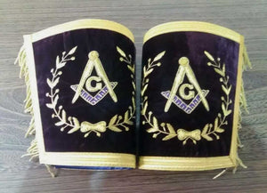 RIAZ IMPEX MASONIC REGALIA MASONIC GRAND LODGE MASTER MASON APRON, CUFFS PAIR AND CHAIN COLLAR