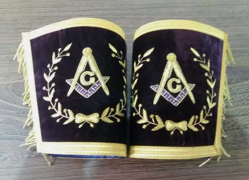 RIAZ IMPEX MASONIC REGALIA MASONIC GRAND LODGE MASTER MASON APRON, CUFFS PAIR AND CHAIN COLLAR