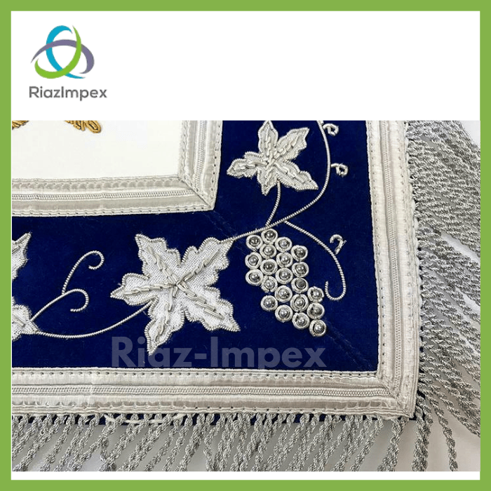 RIAZ IMPEX MASONIC REGALIA Masonic Grand Lodge Past Master Apron Gold & Silver Hand Embroidery Apron