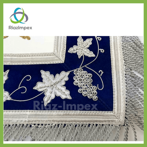 RIAZ IMPEX MASONIC REGALIA Masonic Grand Lodge Past Master Apron Gold & Silver Hand Embroidery Apron