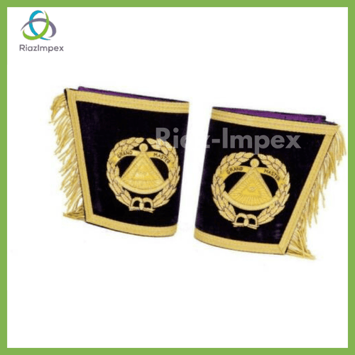 RIAZ IMPEX MASONIC REGALIA MASONIC GRAND MASTER Apron & Cuff's Purple best quality