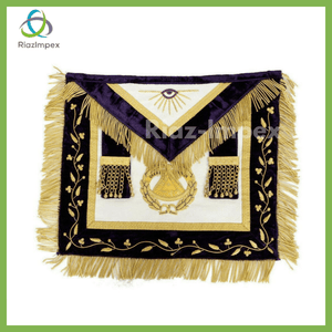 RIAZ IMPEX MASONIC REGALIA MASONIC GRAND MASTER Apron & Cuff's Purple best quality