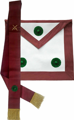RIAZ IMPEX MASONIC REGALIA MASONIC KNIGHT MASON REGALIA APRON & SASH SET HAND EMBROIDERED