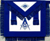 Masonic Master Mason Blue Apron with Fringe Hand Embroidered