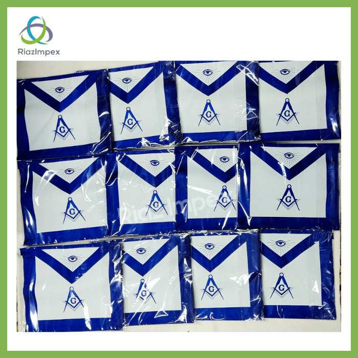 RIAZ IMPEX MASONIC REGALIA MASONIC MASTER MASON APRONS BLUE LODGE EMBROIDERED - PACK OF 12 BEST QUALITY