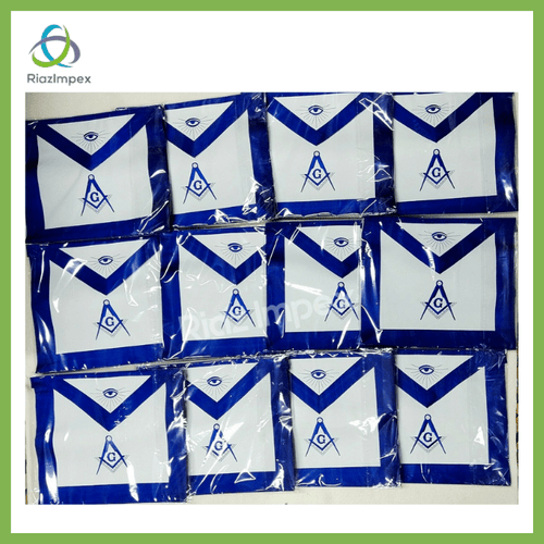 RIAZ IMPEX MASONIC REGALIA MASONIC MASTER MASON APRONS BLUE LODGE EMBROIDERED - PACK OF 12 BEST QUALITY