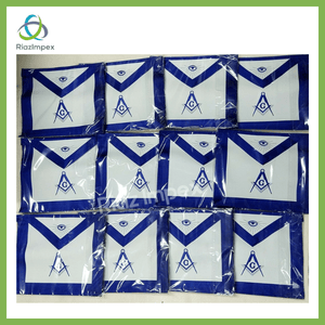 RIAZ IMPEX MASONIC REGALIA MASONIC MASTER MASON APRONS BLUE LODGE EMBROIDERED - PACK OF 12 BEST QUALITY