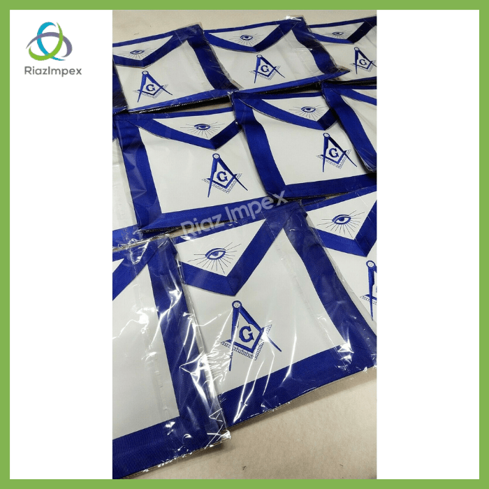 RIAZ IMPEX MASONIC REGALIA MASONIC MASTER MASON APRONS BLUE LODGE EMBROIDERED - PACK OF 12 BEST QUALITY