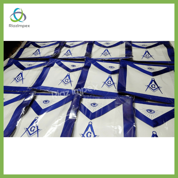 RIAZ IMPEX MASONIC REGALIA MASONIC MASTER MASON APRONS BLUE LODGE EMBROIDERED - PACK OF 12 BEST QUALITY