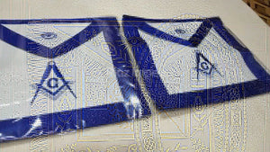 RIAZ IMPEX MASONIC REGALIA MASONIC MASTER MASON APRONS BLUE LODGE EMBROIDERED - PACK OF 2 BEST QUALITY