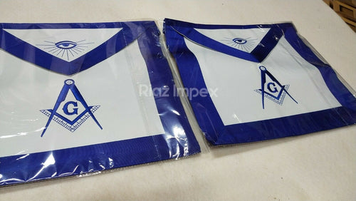 RIAZ IMPEX MASONIC REGALIA MASONIC MASTER MASON APRONS BLUE LODGE EMBROIDERED - PACK OF 2 BEST QUALITY