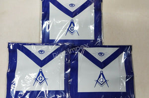 RIAZ IMPEX MASONIC REGALIA MASONIC MASTER MASON APRONS BLUE LODGE EMBROIDERED - PACK OF 3 BEST QUALITY