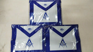 RIAZ IMPEX MASONIC REGALIA MASONIC MASTER MASON APRONS BLUE LODGE EMBROIDERED - PACK OF 3 BEST QUALITY