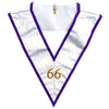 Masonic Memphis Misraim Collar 66 Degree White Handmade