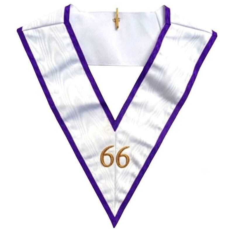 RIAZ IMPEX MASONIC REGALIA Masonic Memphis Misraim Collar 66 Degree White Handmade