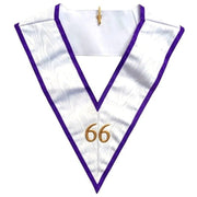 Masonic Memphis Misraim Collar 66 Degree White Handmade