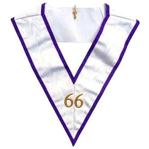 RIAZ IMPEX MASONIC REGALIA Masonic Memphis Misraim Collar 66 Degree White Handmade