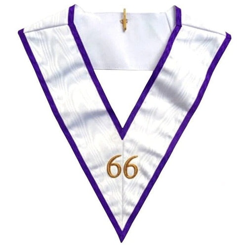 RIAZ IMPEX MASONIC REGALIA Masonic Memphis Misraim Collar 66 Degree White Handmade