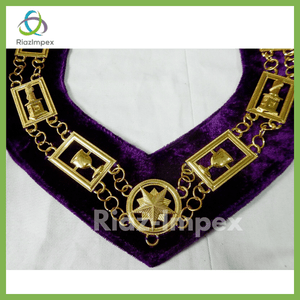 RIAZ IMPEX MASONIC REGALIA Masonic OES Order of Eastern Star Gold Metal Chain Collar - LOT of 10