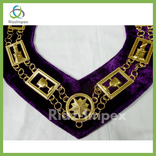 RIAZ IMPEX MASONIC REGALIA Masonic OES Order of Eastern Star Gold Metal Chain Collar - LOT of 10