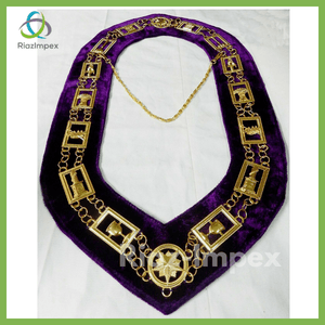 RIAZ IMPEX MASONIC REGALIA Masonic OES Order of Eastern Star Gold Metal Chain Collar - LOT of 10