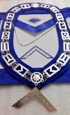 Masonic Officer Master Mason Apron, Chain Collar with Jewel