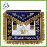 Masonic Past Master Apron Blue Bullion Hand Embroidered