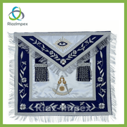 Masonic Past Master Apron Gold and Silver Hand Embroidery Apron Silk