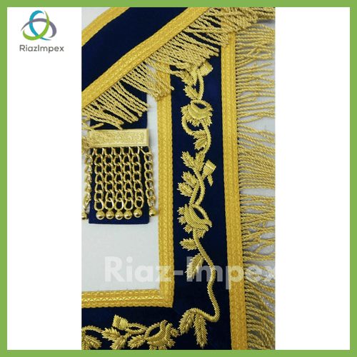 RIAZ IMPEX MASONIC REGALIA MASONIC PAST MASTER HAND EMBROIDERY APRON and CHAIN COLLAR